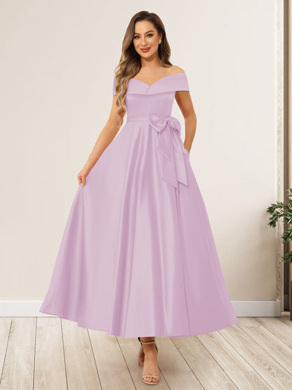 Ligne A/Princesse Hors de l'Épaule Sans Manches Longues Noeuds Papillon Robes de Soirée