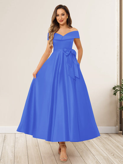 Ligne A/Princesse Hors de l'Épaule Sans Manches Longues Noeuds Papillon Robes de Soirée