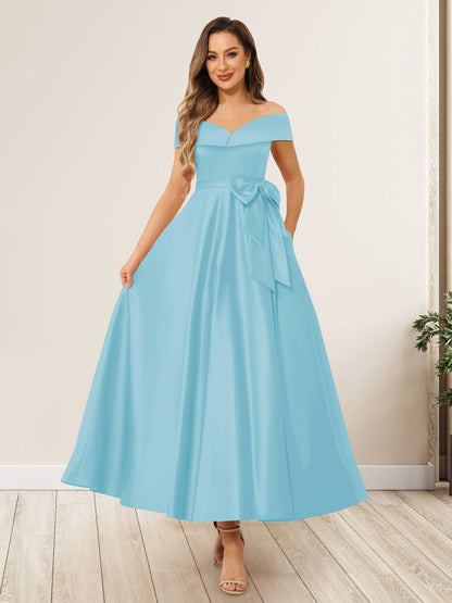 Ligne A/Princesse Hors de l'Épaule Sans Manches Longues Noeuds Papillon Robes de Soirée