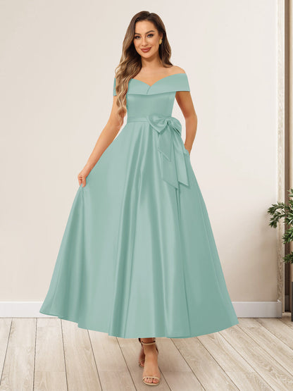 Ligne A/Princesse Hors de l'Épaule Sans Manches Longues Noeuds Papillon Robes de Soirée