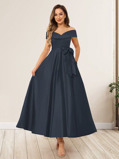 Ligne A/Princesse Hors de l'Épaule Sans Manches Longues Noeuds Papillon Robes de Soirée