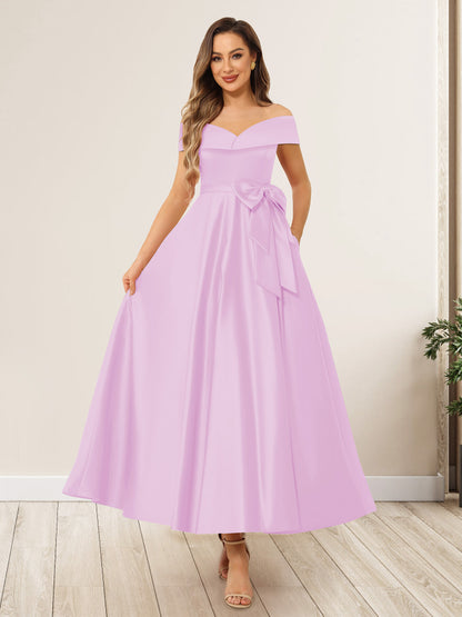 Ligne A/Princesse Hors de l'Épaule Sans Manches Longues Noeuds Papillon Robes de Soirée