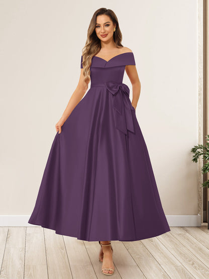 Ligne A/Princesse Hors de l'Épaule Sans Manches Longues Noeuds Papillon Robes de Soirée