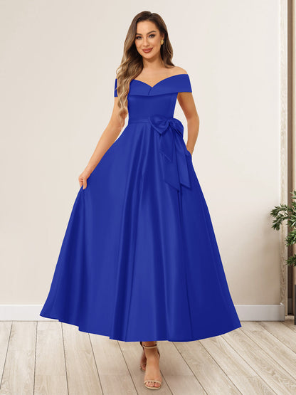 Ligne A/Princesse Hors de l'Épaule Sans Manches Longues Noeuds Papillon Robes de Soirée
