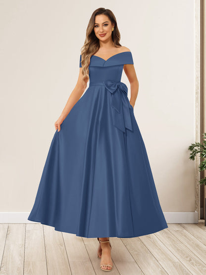 Ligne A/Princesse Hors de l'Épaule Sans Manches Longues Noeuds Papillon Robes de Soirée