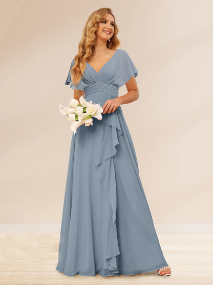Ligne A/Princesse Col en V Longueur Froufrous Robes de Demoiselle d'Honneur