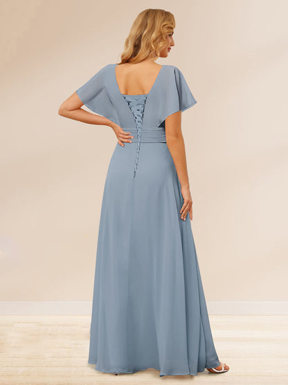 Ligne A/Princesse Col en V Longueur Froufrous Robes de Demoiselle d'Honneur