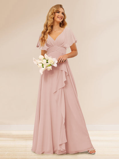 Ligne A/Princesse Col en V Longueur Froufrous Robes de Demoiselle d'Honneur