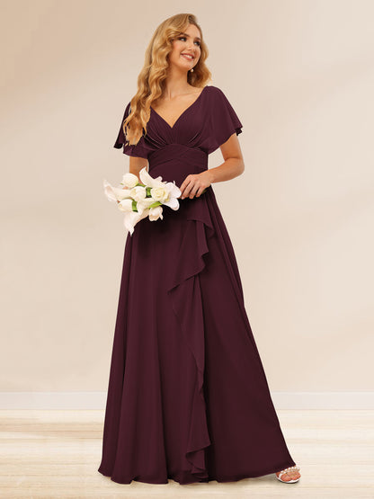 Ligne A/Princesse Col en V Longueur Froufrous Robes de Demoiselle d'Honneur