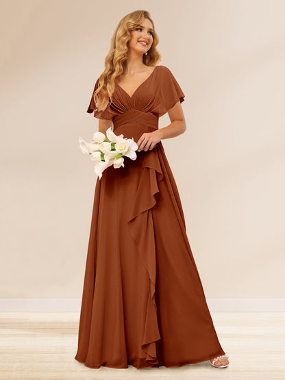 Ligne A/Princesse Col en V Longueur Froufrous Robes de Demoiselle d'Honneur