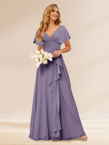 Ligne A/Princesse Col en V Longueur Froufrous Robes de Demoiselle d'Honneur