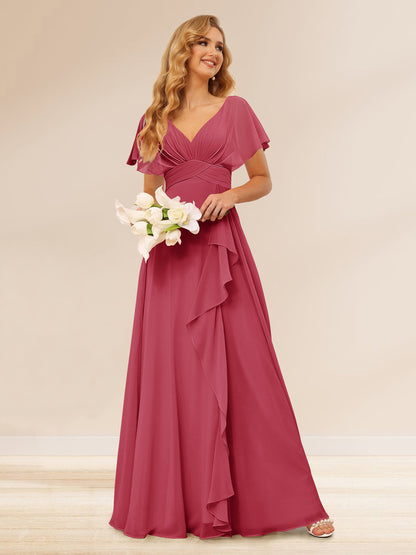 Ligne A/Princesse Col en V Longueur Froufrous Robes de Demoiselle d'Honneur