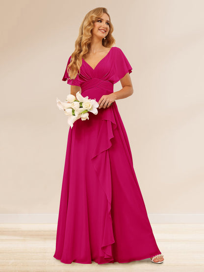 Ligne A/Princesse Col en V Longueur Froufrous Robes de Demoiselle d'Honneur