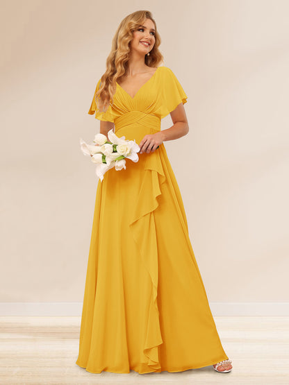 Ligne A/Princesse Col en V Longueur Froufrous Robes de Demoiselle d'Honneur