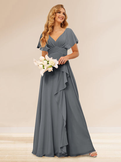 Ligne A/Princesse Col en V Longueur Froufrous Robes de Demoiselle d'Honneur