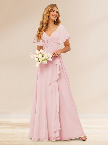 Ligne A/Princesse Col en V Longueur Froufrous Robes de Demoiselle d'Honneur