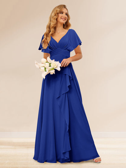 Ligne A/Princesse Col en V Longueur Froufrous Robes de Demoiselle d'Honneur