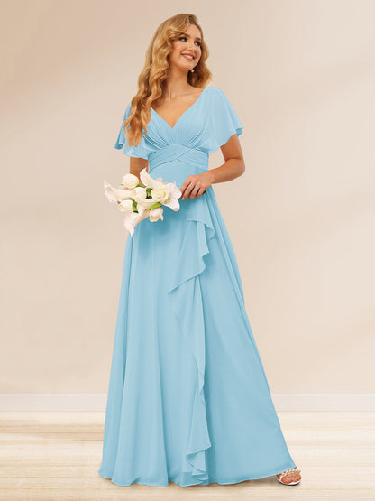 Ligne A/Princesse Col en V Longueur Froufrous Robes de Demoiselle d'Honneur