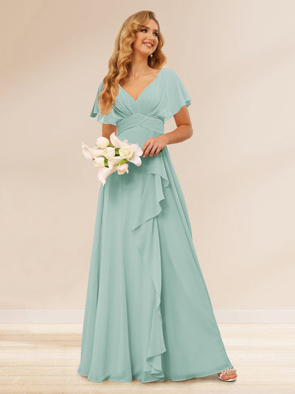 Ligne A/Princesse Col en V Longueur Froufrous Robes de Demoiselle d'Honneur