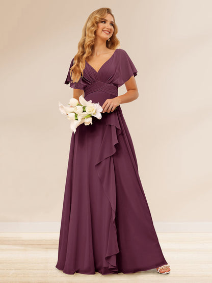 Ligne A/Princesse Col en V Longueur Froufrous Robes de Demoiselle d'Honneur
