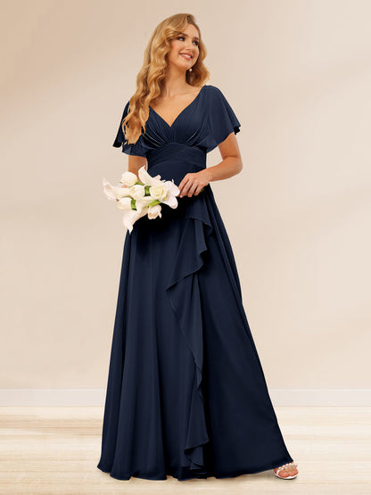 Ligne A/Princesse Col en V Longueur Froufrous Robes de Demoiselle d'Honneur