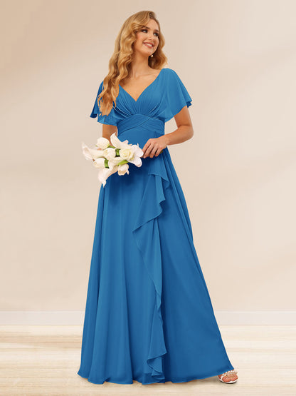 Ligne A/Princesse Col en V Longueur Froufrous Robes de Demoiselle d'Honneur