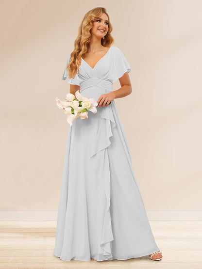 Ligne A/Princesse Col en V Longueur Froufrous Robes de Demoiselle d'Honneur