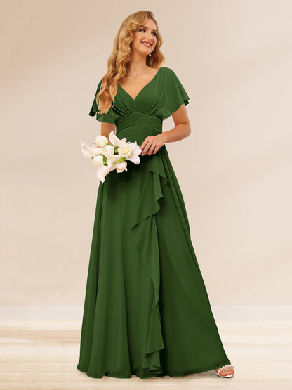 Ligne A/Princesse Col en V Longueur Froufrous Robes de Demoiselle d'Honneur