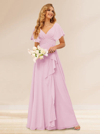 Ligne A/Princesse Col en V Longueur Froufrous Robes de Demoiselle d'Honneur