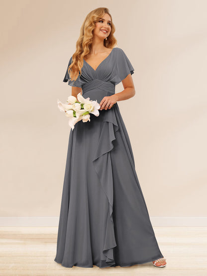 Ligne A/Princesse Col en V Longueur Froufrous Robes de Demoiselle d'Honneur