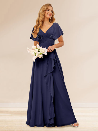 Ligne A/Princesse Col en V Longueur Froufrous Robes de Demoiselle d'Honneur