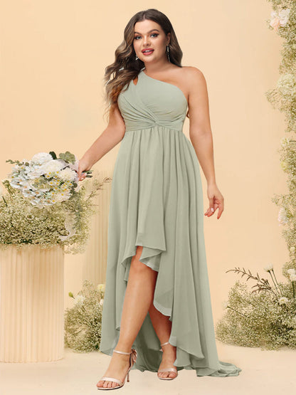 Robes de Demoiselled'Honneur Asymétriques Longues, Coupe A-Line/Princesse, Asymétriques, Grande Taille