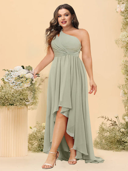 Robes de Demoiselled'Honneur Asymétriques Longues, Coupe A-Line/Princesse, Asymétriques, Grande Taille