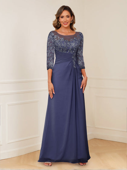 Robes de Mère de la Mariée Coupe A-Line/Princesse, Décolleté en V, Appliques Froncées