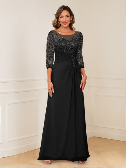 Robes de Mère de la Mariée Coupe A-Line/Princesse, Décolleté en V, Appliques Froncées