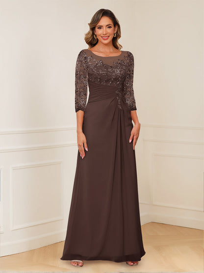 Robes de Mère de la Mariée Coupe A-Line/Princesse, Décolleté en V, Appliques Froncées
