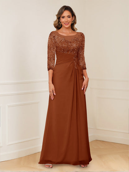 Robes de Mère de la Mariée Coupe A-Line/Princesse, Décolleté en V, Appliques Froncées