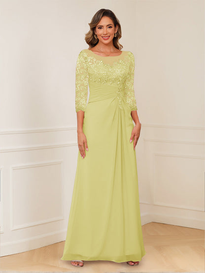 Robes de Mère de la Mariée Coupe A-Line/Princesse, Décolleté en V, Appliques Froncées