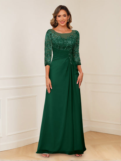 Robes de Mère de la Mariée Coupe A-Line/Princesse, Décolleté en V, Appliques Froncées