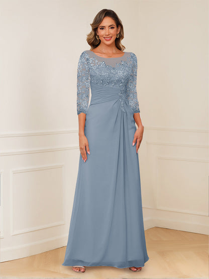 Robes de Mère de la Mariée Coupe A-Line/Princesse, Décolleté en V, Appliques Froncées