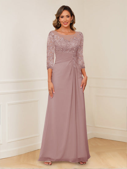 Robes de Mère de la Mariée Coupe A-Line/Princesse, Décolleté en V, Appliques Froncées
