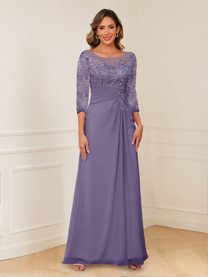 Robes de Mère de la Mariée Coupe A-Line/Princesse, Décolleté en V, Appliques Froncées