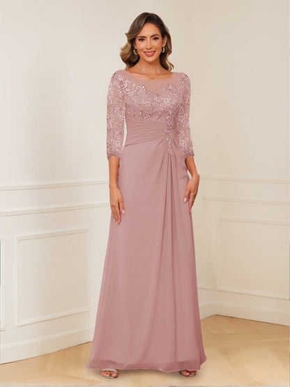 Robes de Mère de la Mariée Coupe A-Line/Princesse, Décolleté en V, Appliques Froncées
