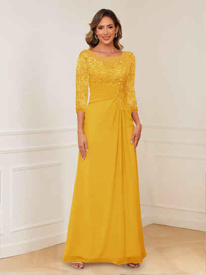 Robes de Mère de la Mariée Coupe A-Line/Princesse, Décolleté en V, Appliques Froncées