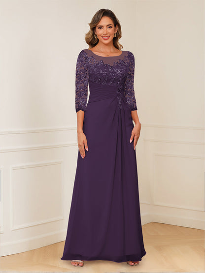 Robes de Mère de la Mariée Coupe A-Line/Princesse, Décolleté en V, Appliques Froncées