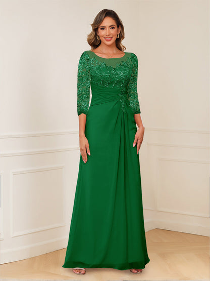 Robes de Mère de la Mariée Coupe A-Line/Princesse, Décolleté en V, Appliques Froncées