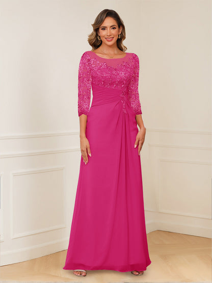Robes de Mère de la Mariée Coupe A-Line/Princesse, Décolleté en V, Appliques Froncées