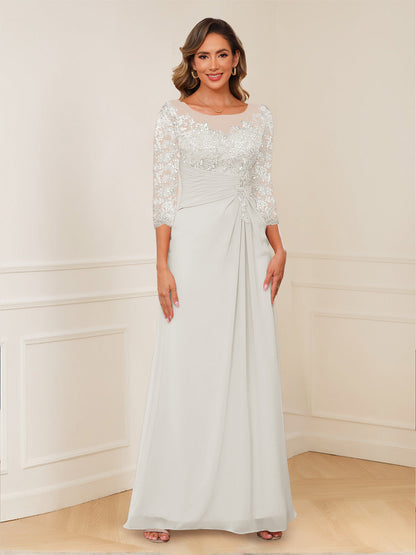 Robes de Mère de la Mariée Coupe A-Line/Princesse, Décolleté en V, Appliques Froncées