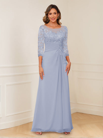 Robes de Mère de la Mariée Coupe A-Line/Princesse, Décolleté en V, Appliques Froncées