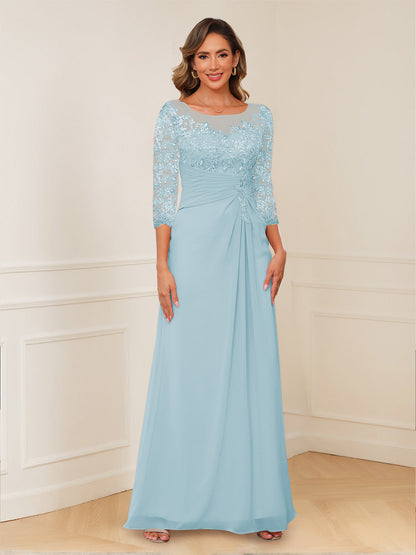 Robes de Mère de la Mariée Coupe A-Line/Princesse, Décolleté en V, Appliques Froncées